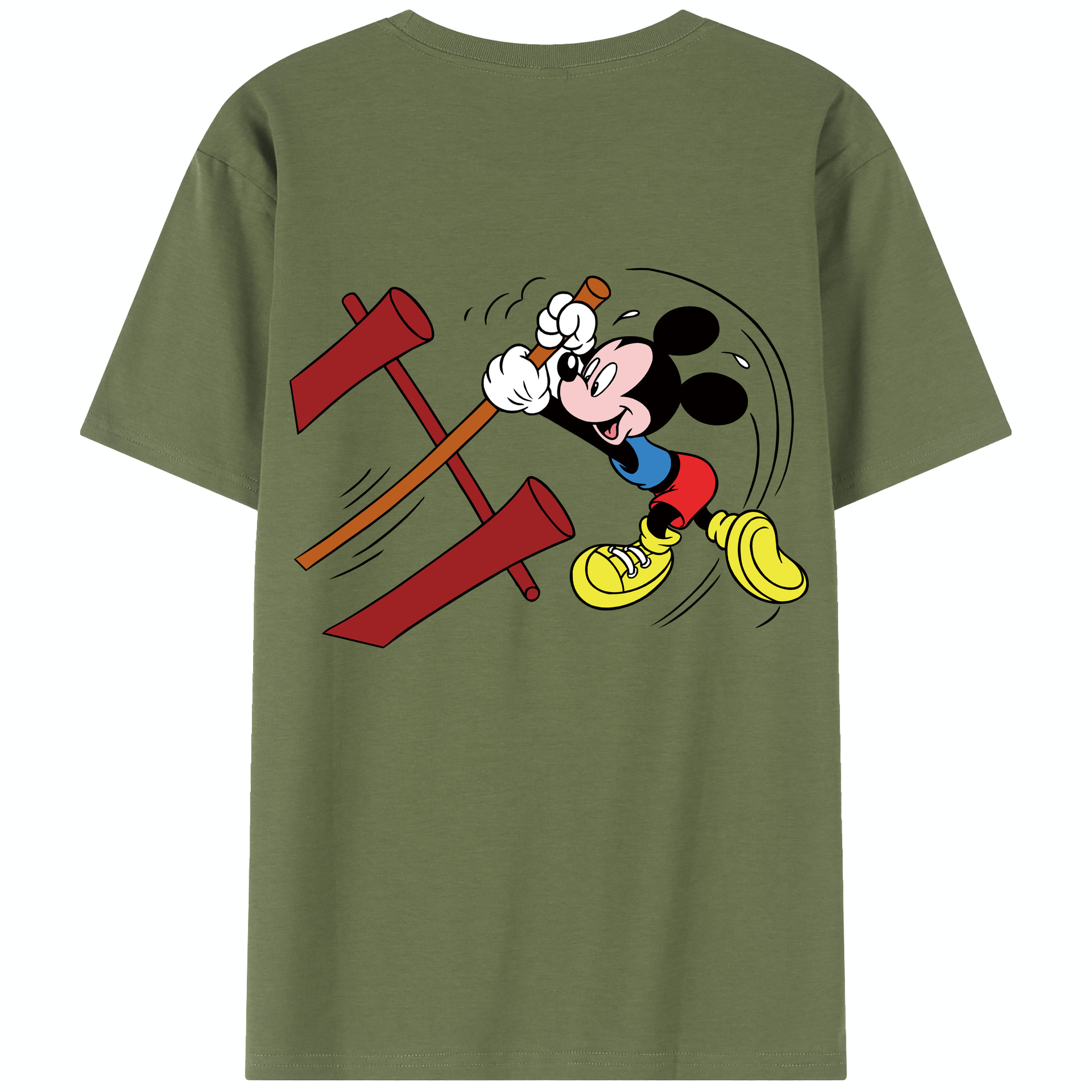 （画像用） ミッキーマウス Mickey Mouse 綿100％半袖Tシャツ（背面プリント）
